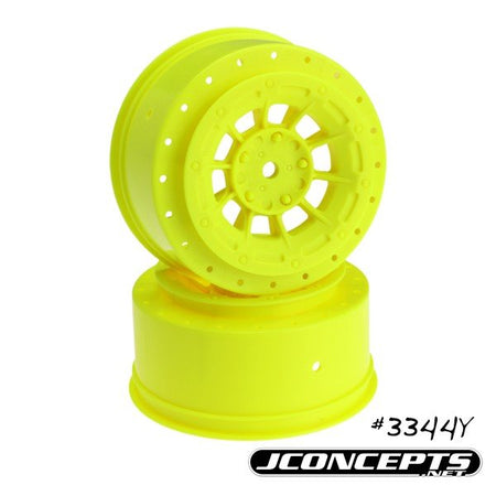 Jconcepts Hazard Short Course Wheels for SC5m, SC6.1 SC6.2 (+3mm Offset) Yellow JCO3344y image 0