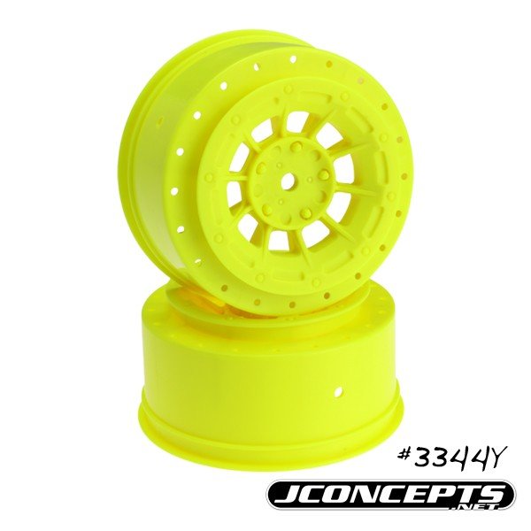 Jconcepts Hazard Short Course Wheels SC6.1 SC10 SC7 (+3mm Offset) Yellow 3344Y