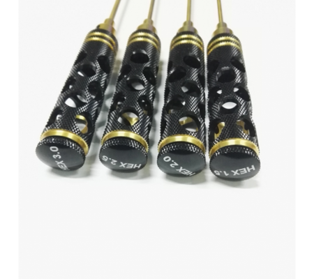 Rotor Ron Aluminum Handle Titanium Tip Hex Driver Tool Kit 1.5 2.0 2.5 3.0mm image 1
