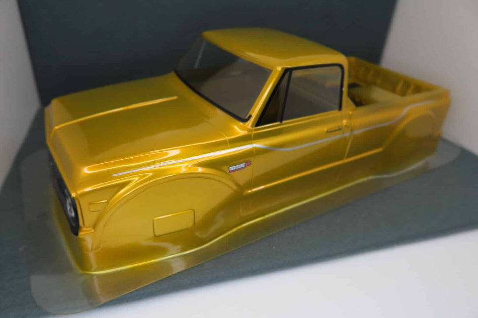 New Custom Painted 1/10 1972 Chevy K-10 Truck 12.3" Wheelbase Crawler Body image 0
