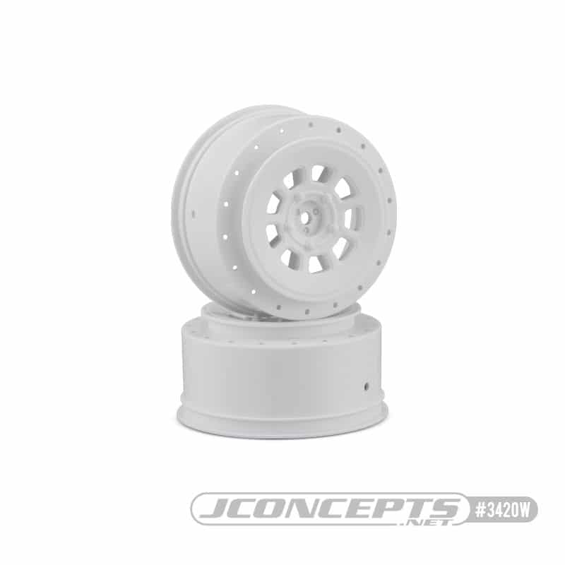 Jconcepts 9-Shot +3mm Offset White Short Course Wheels Associated JCO3420W 3420W image 0