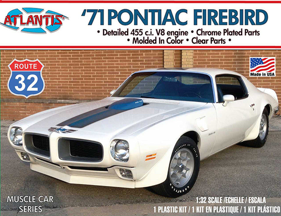 Atlantis 1971 Pontiac Firebird Route 32 Plastic Model Kit, Skill Level 2 M2006 image 0