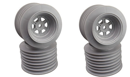 DE Racing Gambler Rear Street Stock &amp; MWM Wheels 12mm Hex AE (Associated) -TLR Silver DER-GLR-AS image 0