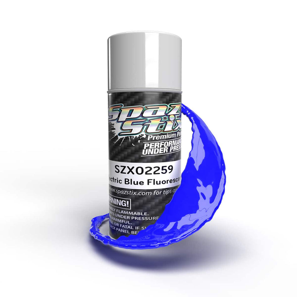 Spaz Stix Electric Blue Fluorescent Paint 3.5oz Can SZX02259 02259 image 0