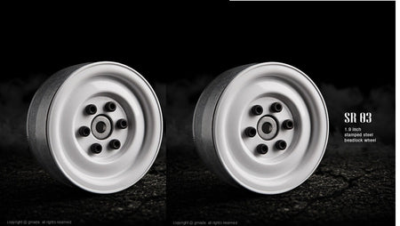 G-made 1.9 Sr03 Metal Beadlock Wheels Gloss White 2 GMA70186 70186 image 0