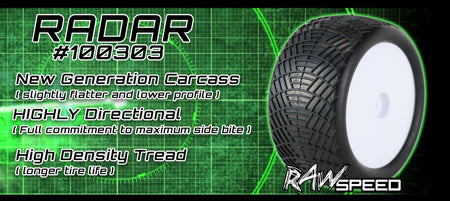 Raw Speed Radar 2.2" 2wd 4wd Buggy Rear Tire Soft Yellow Long Wear 100303SLB image 1