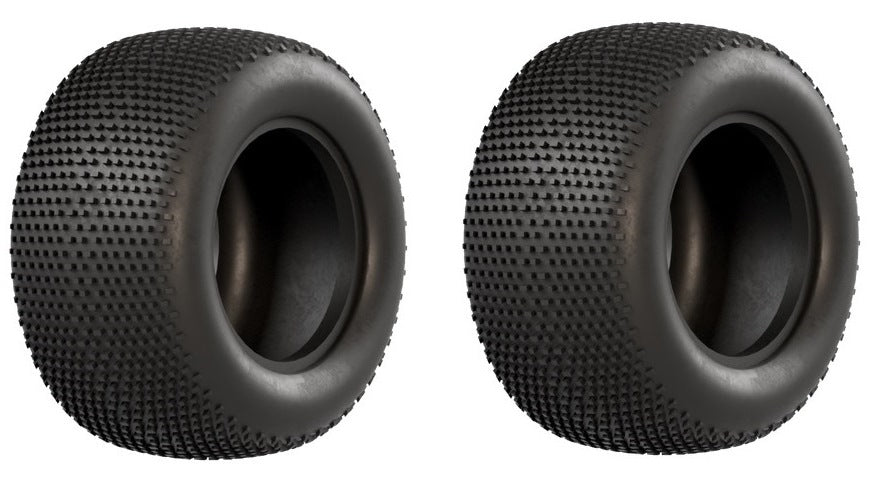 Raw Speed Super Mini Stadium Truck Tire (2) w/Inserts Green Long Wear 100409SSLB image 0