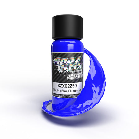 Spaz Stix Electric Blue Fluorescent Airbrush Ready Paint 2oz SZX02250 02250 image 0
