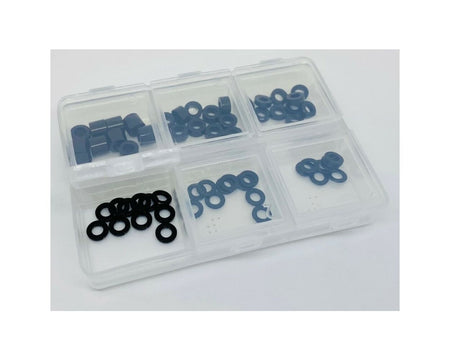 Klinik RC Aluminum 3mm Ball Stud Washer Set (60pc) with Storage Box WASHERSETBLK image 0