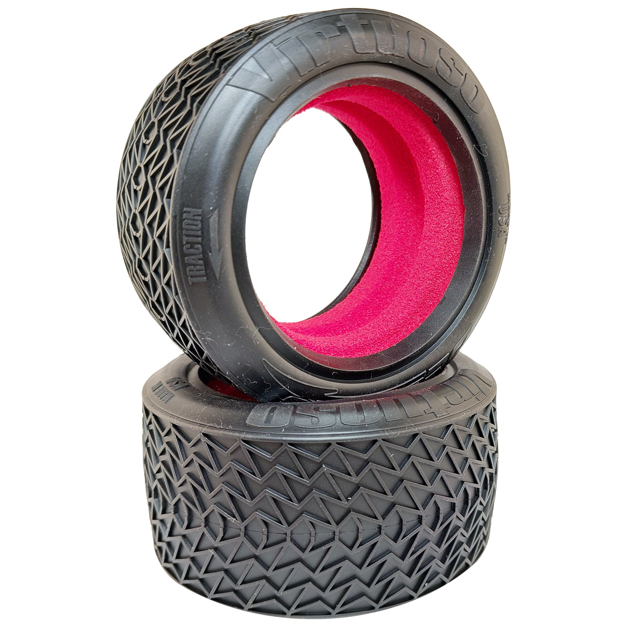 DE Racing Virtuoso Rear 2wd &amp; 4wd Buggy Tires 2.2" Clay Compound DER-VRR-C1 image 0
