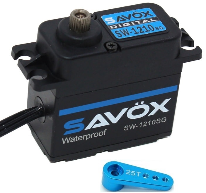 Savox SW1210SG-BE Black Edition Waterproof High Voltage Servo + 25t Horn image 0