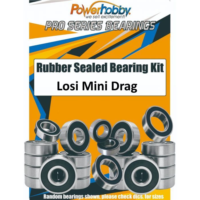Power Hobby Rubber Sealed Bearing Kit for Losi Mini No Prep Drag Car 5826 image 0