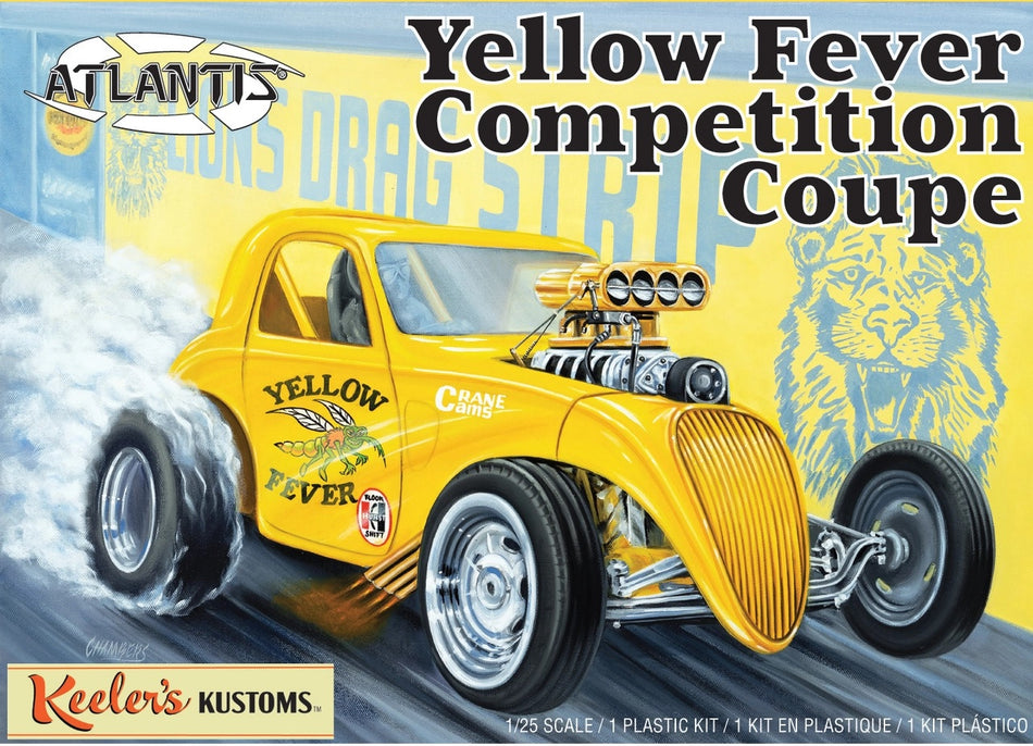 Atlantis 1/25 Keelers Kustom's Yellow Fever Coupe Fiat Plastic Model Kit 13101