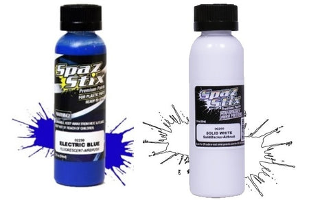 Spax Stix Blue Fluorescent &amp; White Backer Combo Airbrush Paint SZX00200 SZX02250 image 0
