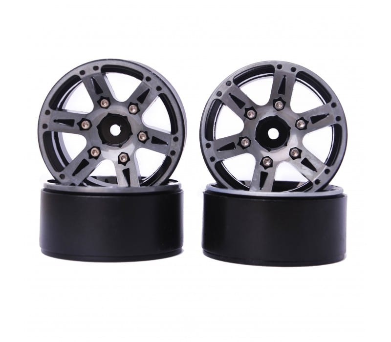 Set of 4 1.9 Aluminum RC Beadlock Wheel Rims 1/10 TRX-4 D90 SCX10 II III Jeep image 0