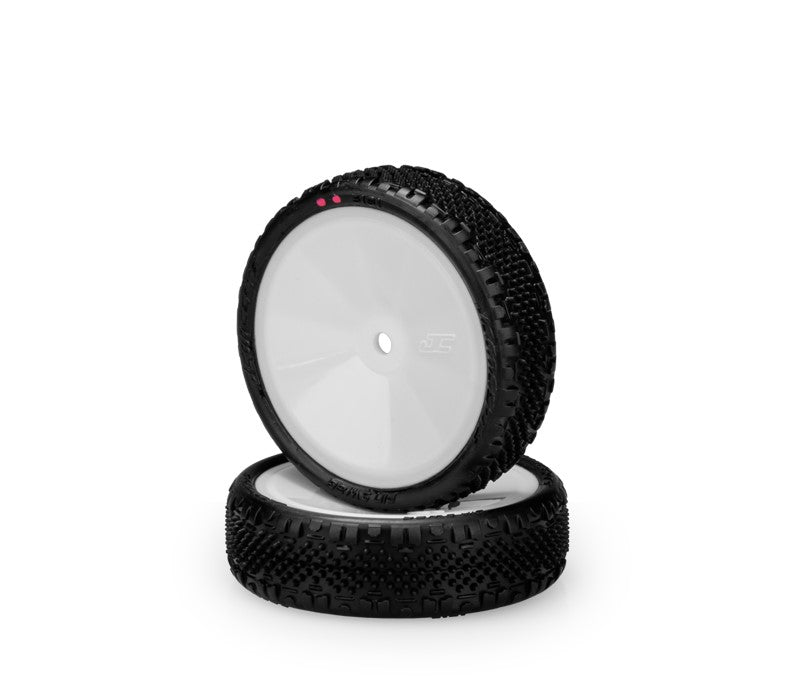 Jconcepts Pin Swag 2wd Buggy Front Tires Premount on 3376w Wheels Pink Compound image 0