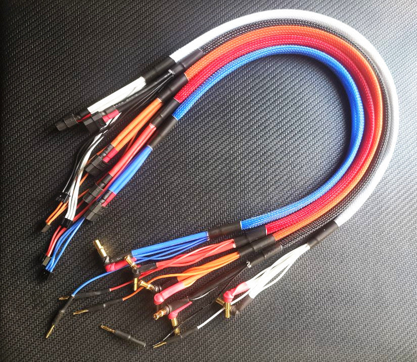 24in (2 foot) 2s LiPo Charging Cable Leads Harness XT60 to 4mm/5mm Bullets image 0