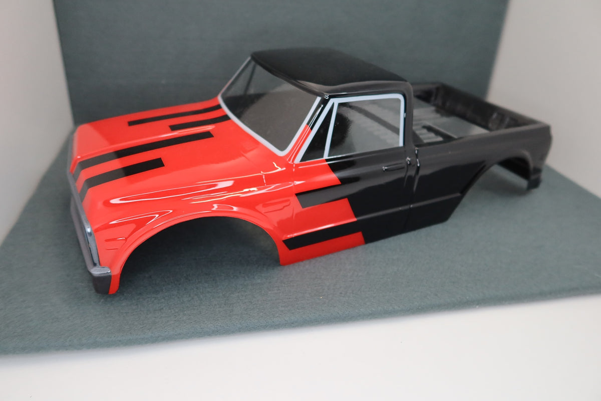 New Custom Painted 1/10 1972 Chevy K-10 Truck 12.3" Wheelbase Crawler Body image 0