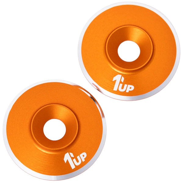 1UP Aluminum LowPro (Low Profile) Wing Washers M3 Orange Shine 2pcs 820621 image 0