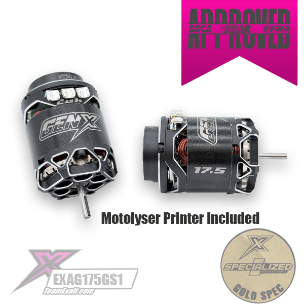 Exalt Gen-X Gold Spec 17.5 (17.5T) Turn Brushless Motor for 1s EXAG175GS1