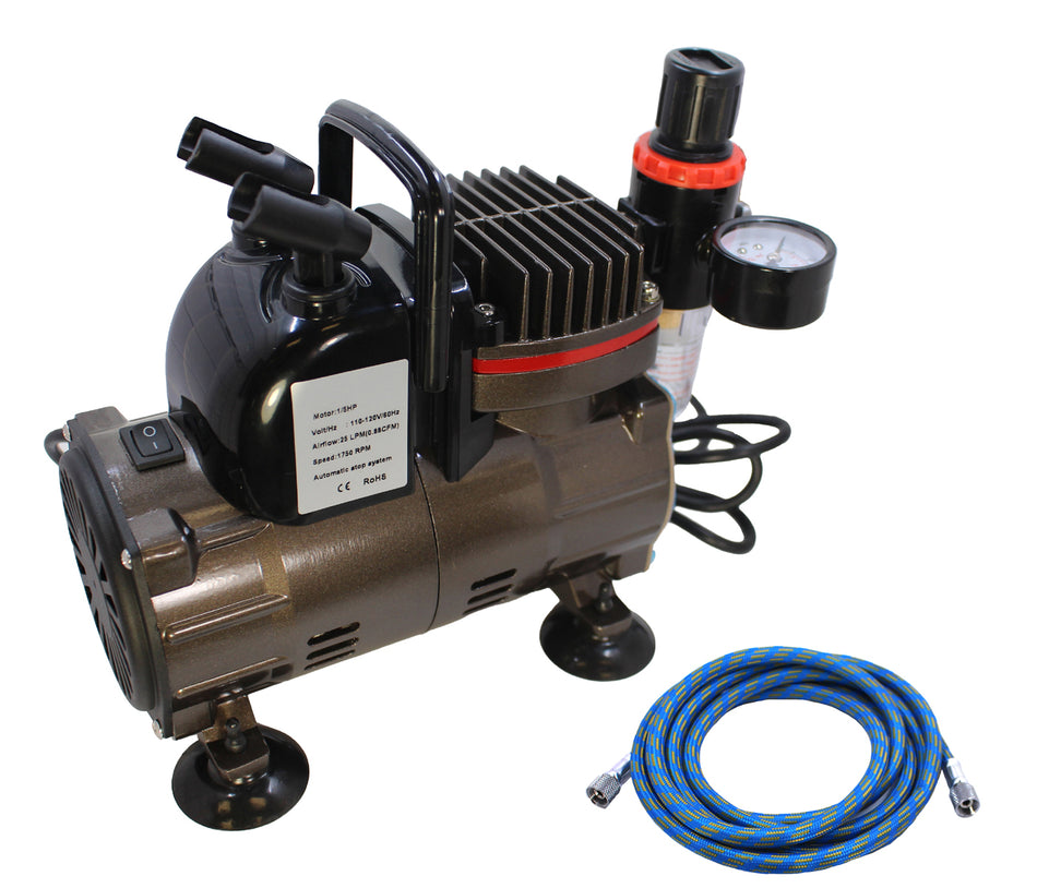 Spaz Stix Air Compressor for Airbrushing with Hose &amp; Regulator SZX50000C image 0