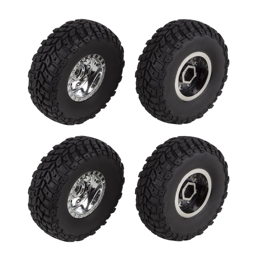 Associated Enduro12 Wheels and Tires chrome (Set of 4) 41137 image 0