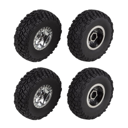 Associated Enduro12 Wheels and Tires chrome (Set of 4) 41137 image 0
