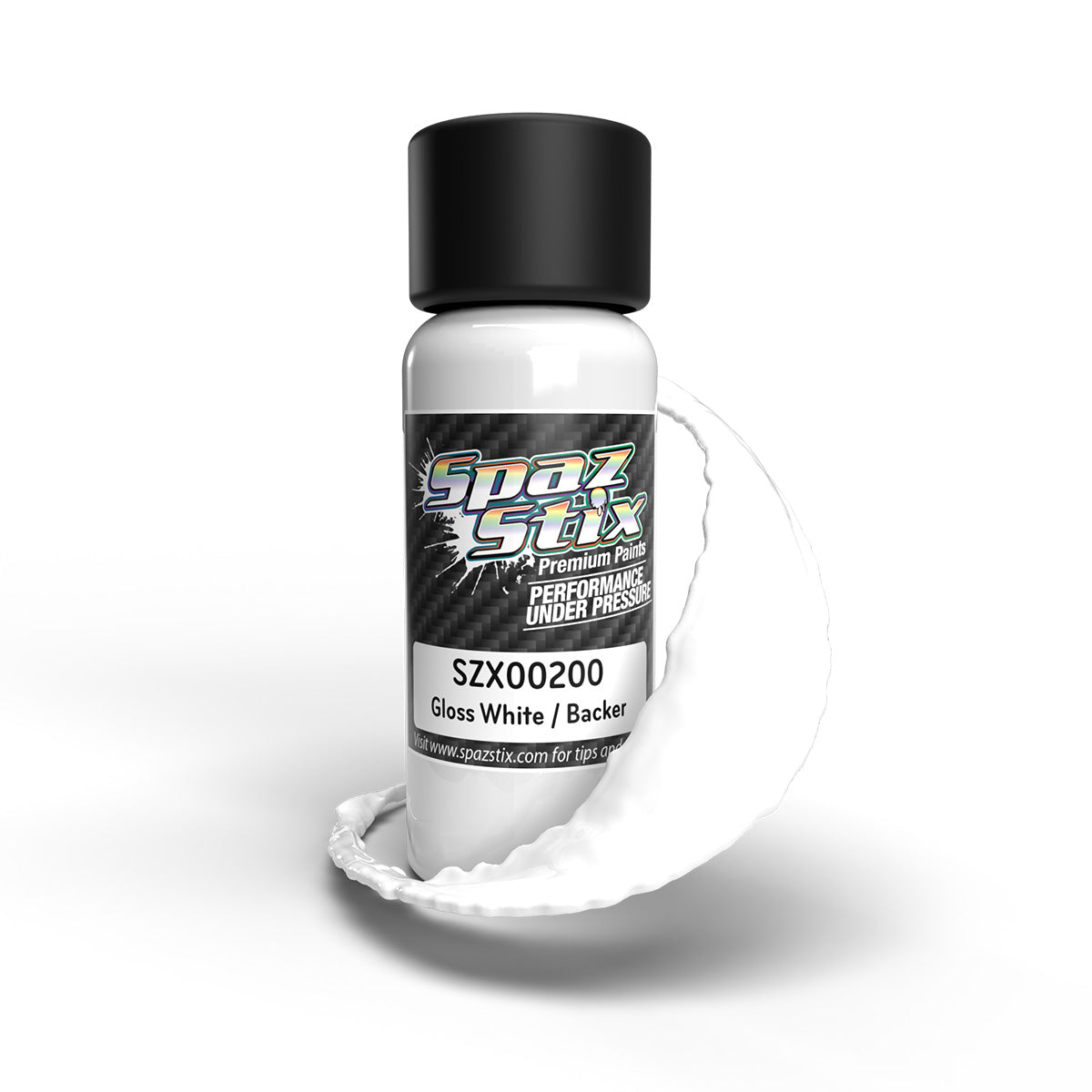 Spaz Stix Solid White or Backer Airbrush Ready Paint 2oz Bottle SZX00200 00200 image 0