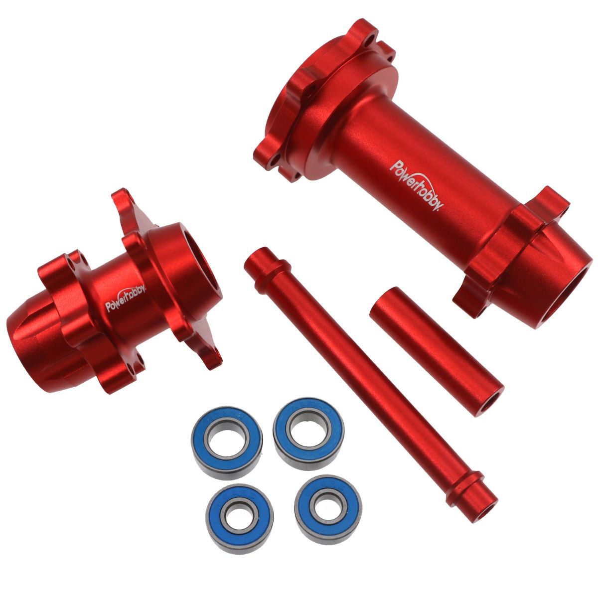 Power Hobby Aluminum Front &amp; Rear Wheel Hubs Red for Losi Promoto 5973RED image 0