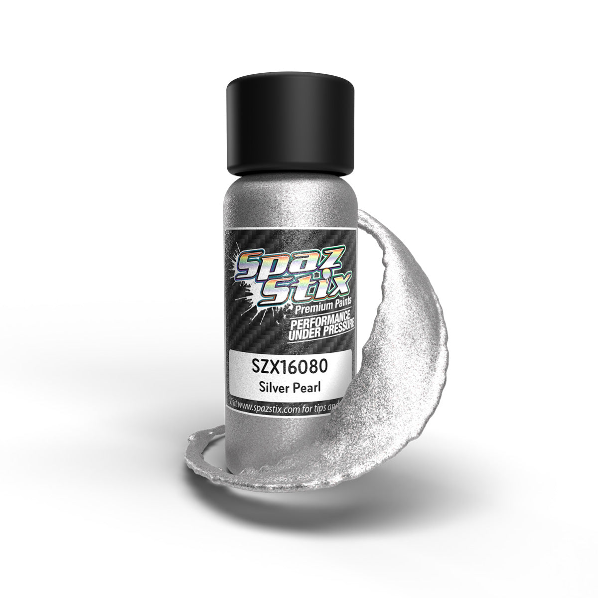 Spaz Stix Silver Pearl Airbrush Ready Paint 2oz Bottle SZX16080 16080 image 0