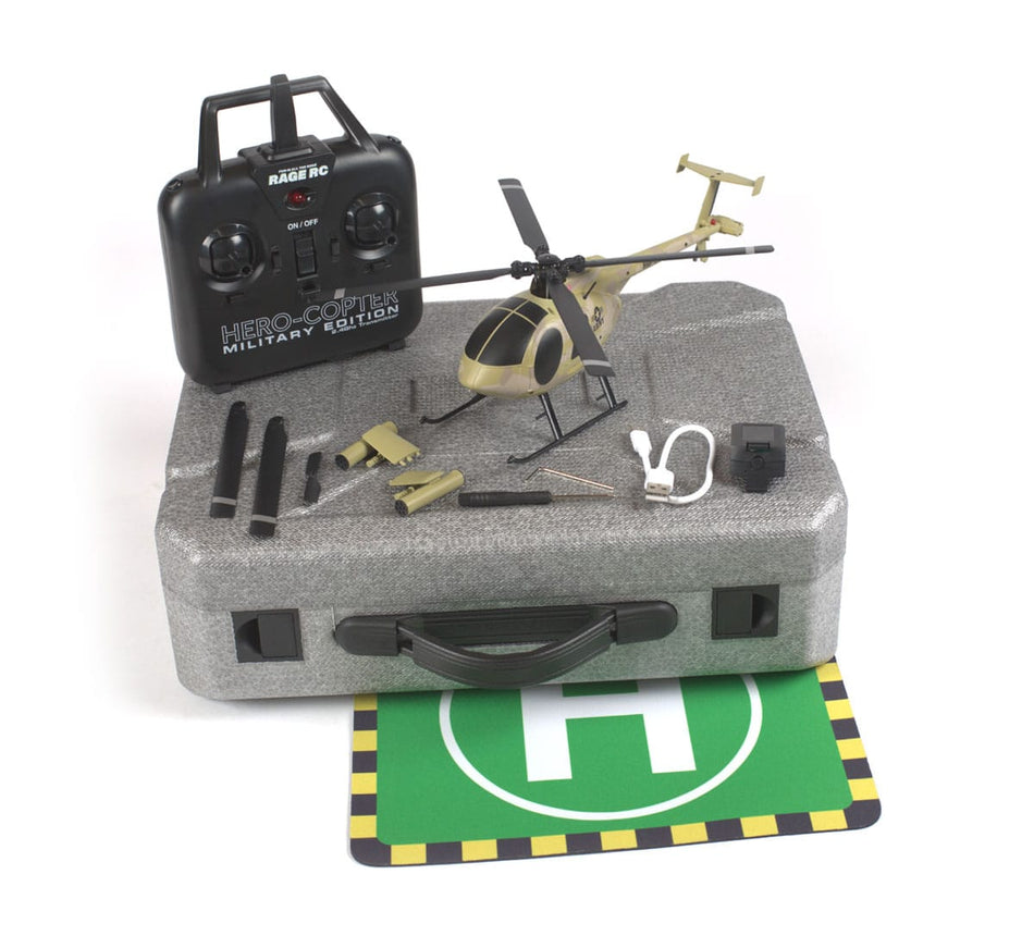 Rage RC Hero-Copter Military 4 Blade RTF Heli ARMY RGR6100 6100 image 0