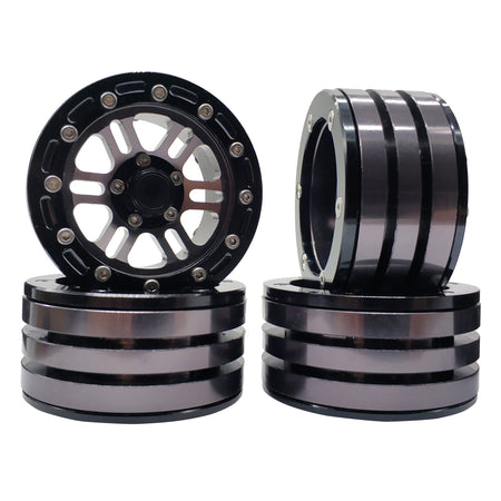 Set of 4 1.9 Aluminum RC Crawler Beadlock Wheel Rims 1/10 TRX-4 D90 SCX10 II III image 0
