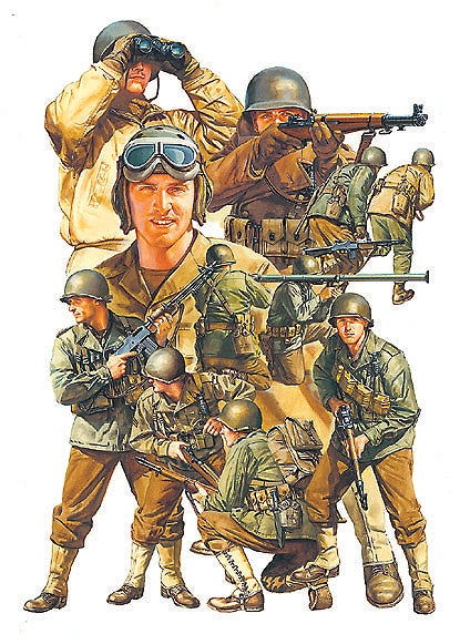Tamiya 1/48 WWII US Army Infantry GI Set of 15 Figures TAM32513 32513