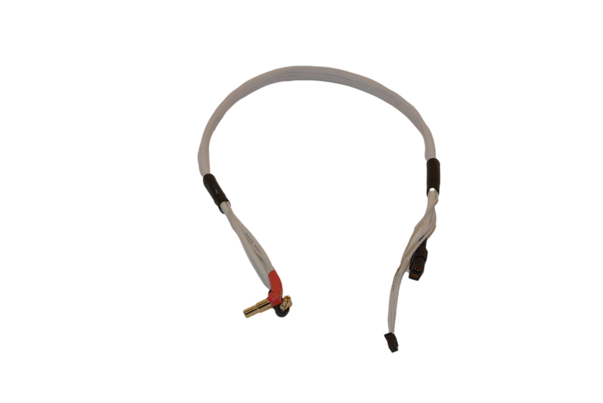24in (2 foot) 2s LiPo Charging Cable Leads Harness XT60 to 4mm/5mm Bullets - White image