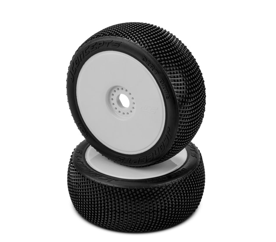 Jconcepts Dirt Bite Green Compound 1/8 Tires Pre-mounted on 3357W Wheels 407312 image 0