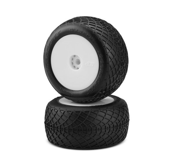 Jconcepts Ellipse Tires Green PreMount White Wheel Losi Mini-t 2.0 Mini-B Rear image 0