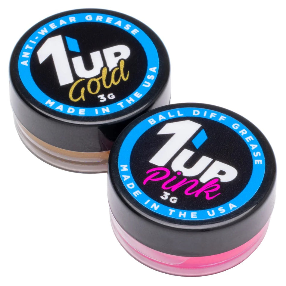1UP Pro Ball Differential (Diff) Grease Combo (2 Jars) Gold &amp; Pink 120504 image 0