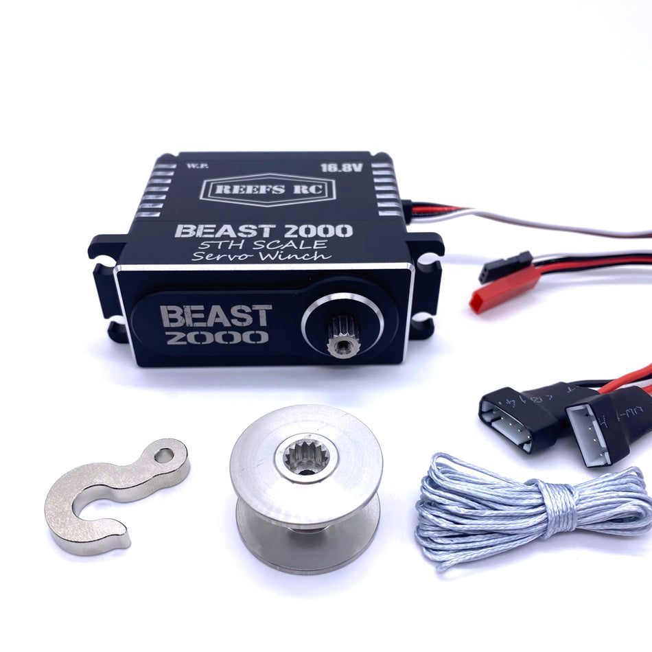 REEFS Beast 2000 1/5th Scale Servo Winch w/ Spool Hook Synthetic Line REEFS117