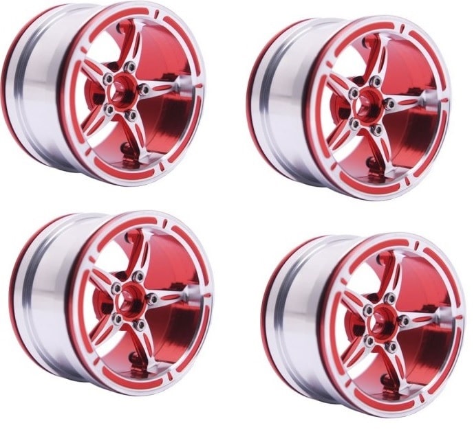 Aluminum 2.2" 5- Spoke Beadlock Wheels Rims 1/10 RC Axial SCX10 Wraith TRX4 KM2 image 0