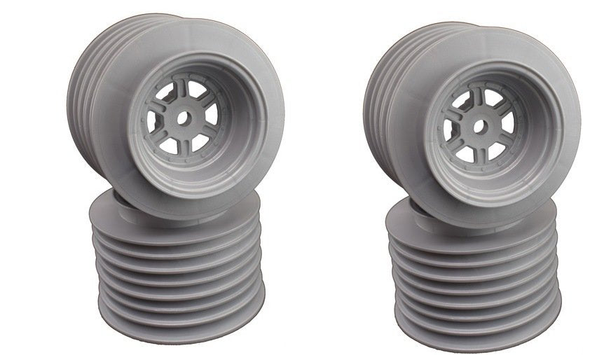 DE Racing Gambler Rear Street Stock & MWM Wheels 12mm Hex AE (Associated) -TLR Silver DER-GLR-AS