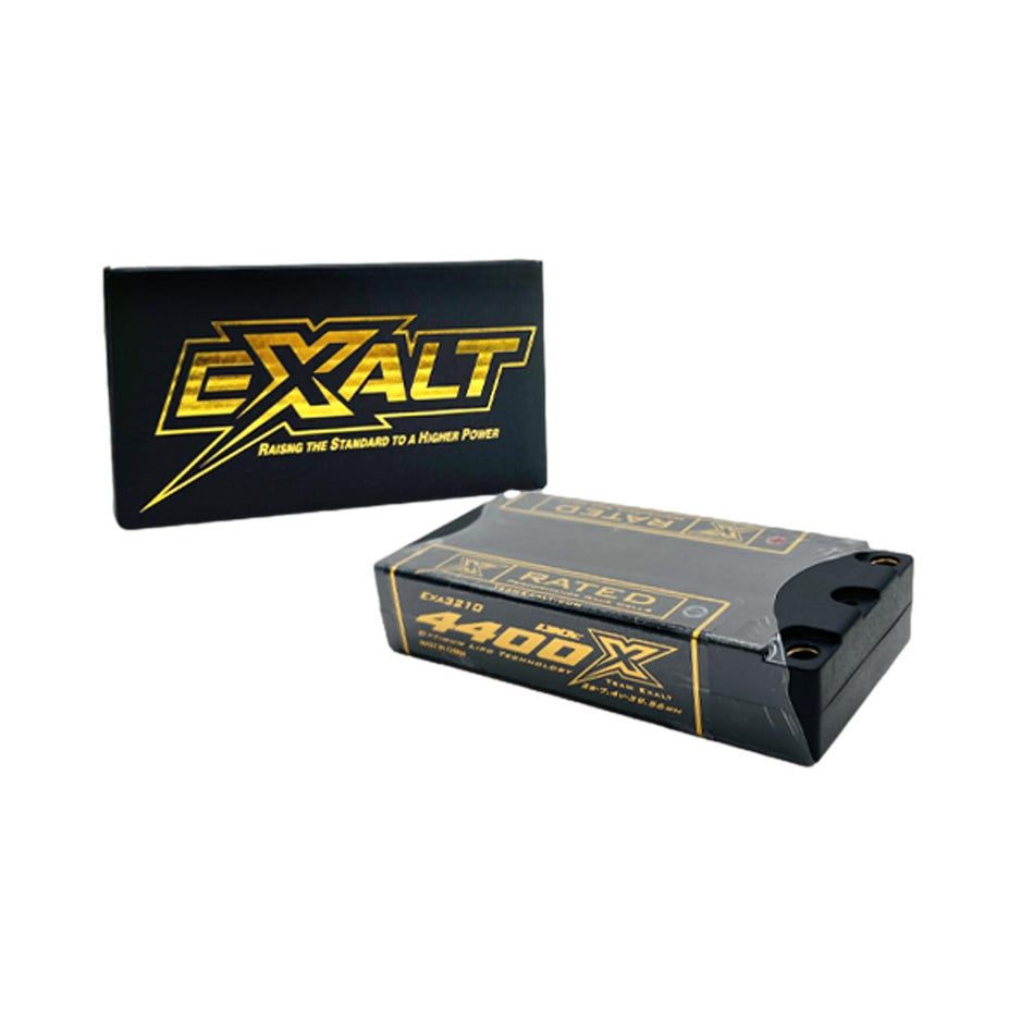 Team Exalt X-Rated 4400mah 130c 2s 7.4v LCG Shorty Lipo 5mm Bullets EXA3210 image 0