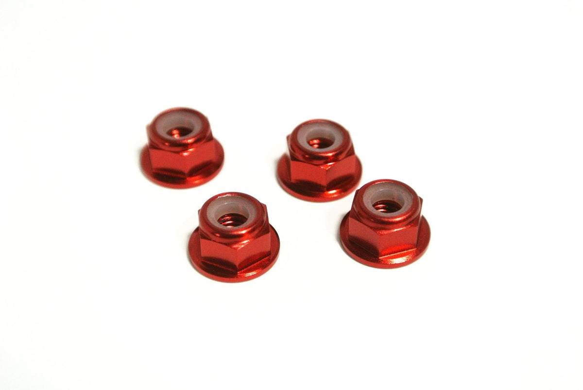 Set of 4 Aluminum Locking 1/10 scale M4 Wheel Nuts (Red Blue Black) image 2