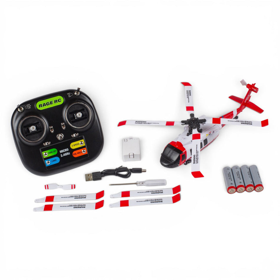 Rage RC Hero-Copter BL 4 Blade Brushless Heli RTF Helicopter Coast Guard 6151