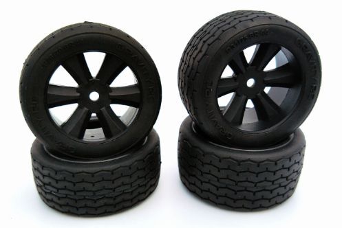 Gravity RC G-Spec VTA Tires Pre-Glued Edge Black Wheels Set of 4 GRC145B