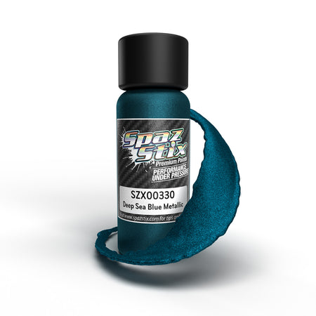 Spaz Stix Deep Sea Blue Metallic Airbrush Ready Paint 2oz Bottle SZX00330 00330 image 0
