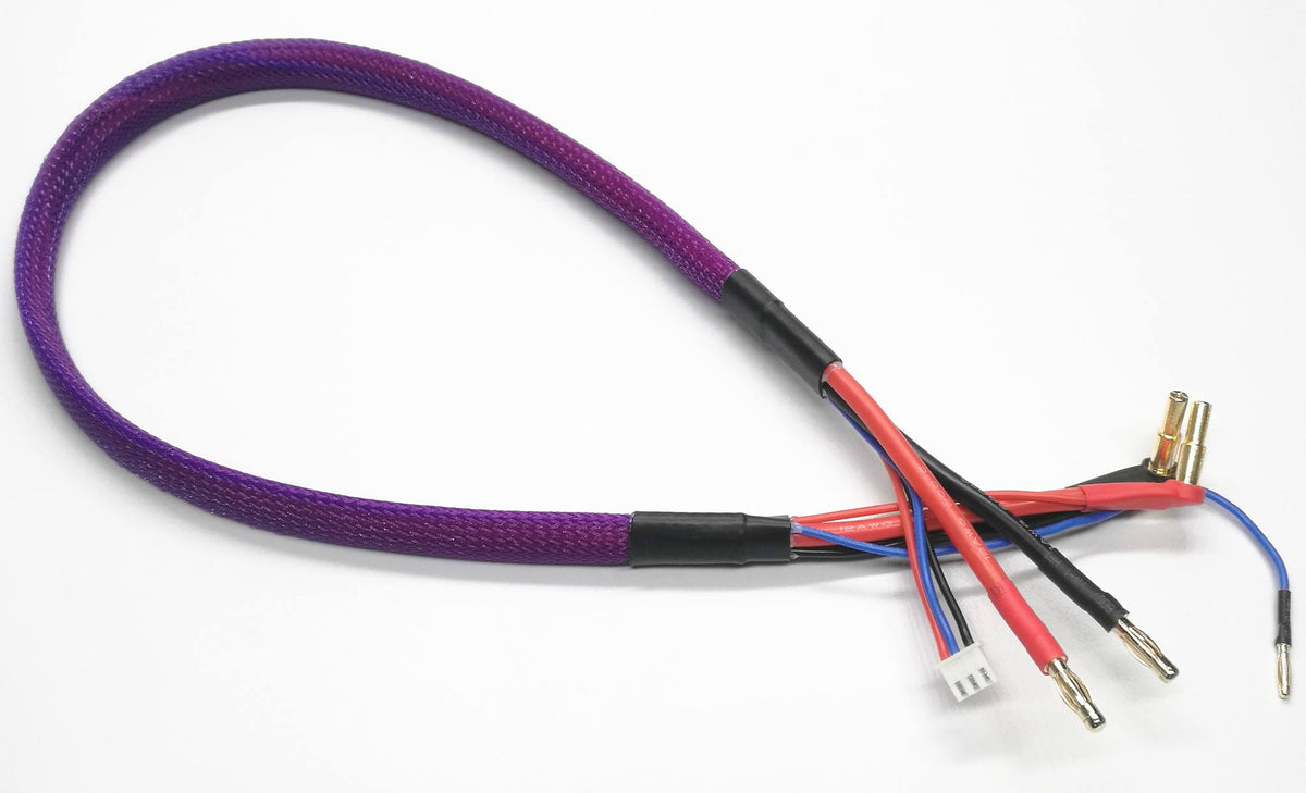 24in (2 foot) 1s &amp; 2s LiPo Charging Cable Leads - Harness 4mm/5mm Bullets (Colors) image 5
