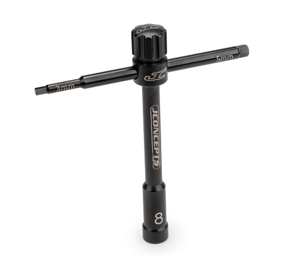 Jconcepts Multi-Wrench, Black 8mm (Glow Plug) 3mm/5mm Wrench for 1/8 Cars 5026 image 0
