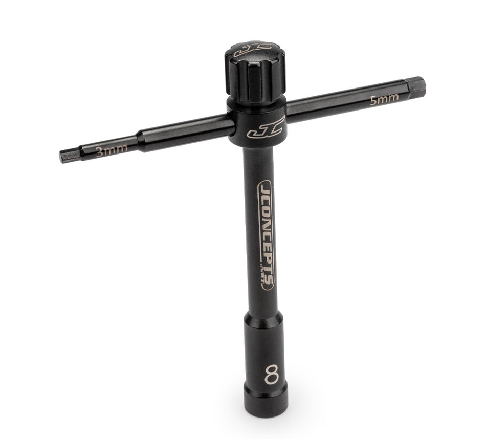 Jconcepts Multi-Wrench, Black 8mm (Glow Plug) 3mm/5mm Wrench for 1/8 Cars 5026 image 0