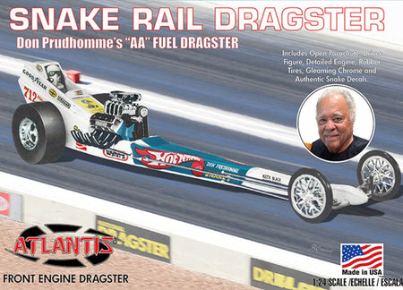 Atlantis 1/24 Don the Snake Prudhomme Front Engine Dragster Plastic Kit M5694 image 0