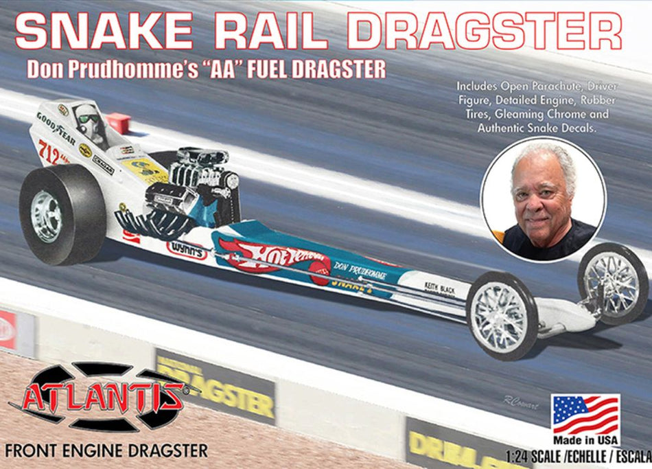 Atlantis 1/24 Don the Snake Prudhomme Front Engine Dragster Plastic Kit M5694 image 0